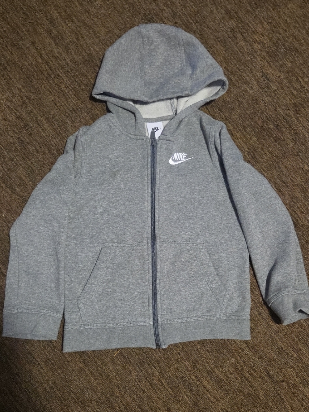Nike Kids Gray Full-Zip Hooded Sweatshirt